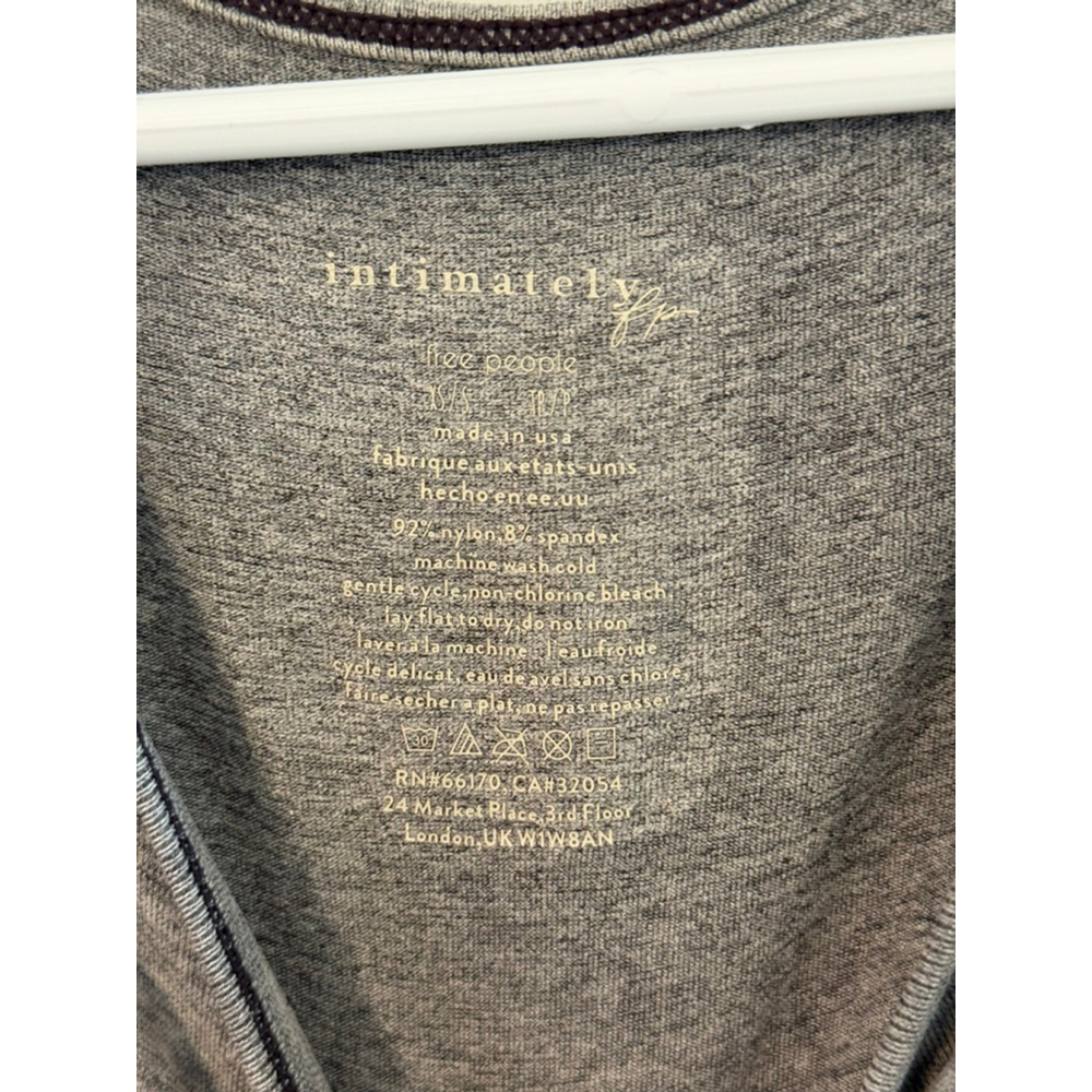 Women's Free People Gray Short Sleeve Bodysuit S - Picture 2 of 3